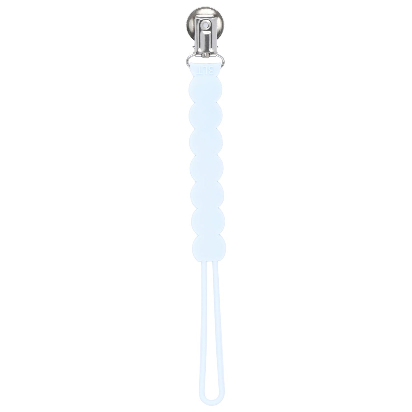 Three Little Tots Waverly Baby Blue All Silicone One Piece Pacifier Clip