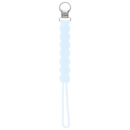 Three Little Tots Waverly Baby Blue All Silicone One Piece Pacifier Clip