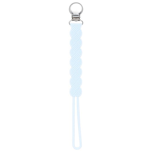 Three Little Tots Waverly Baby Blue All Silicone One Piece Pacifier Clip