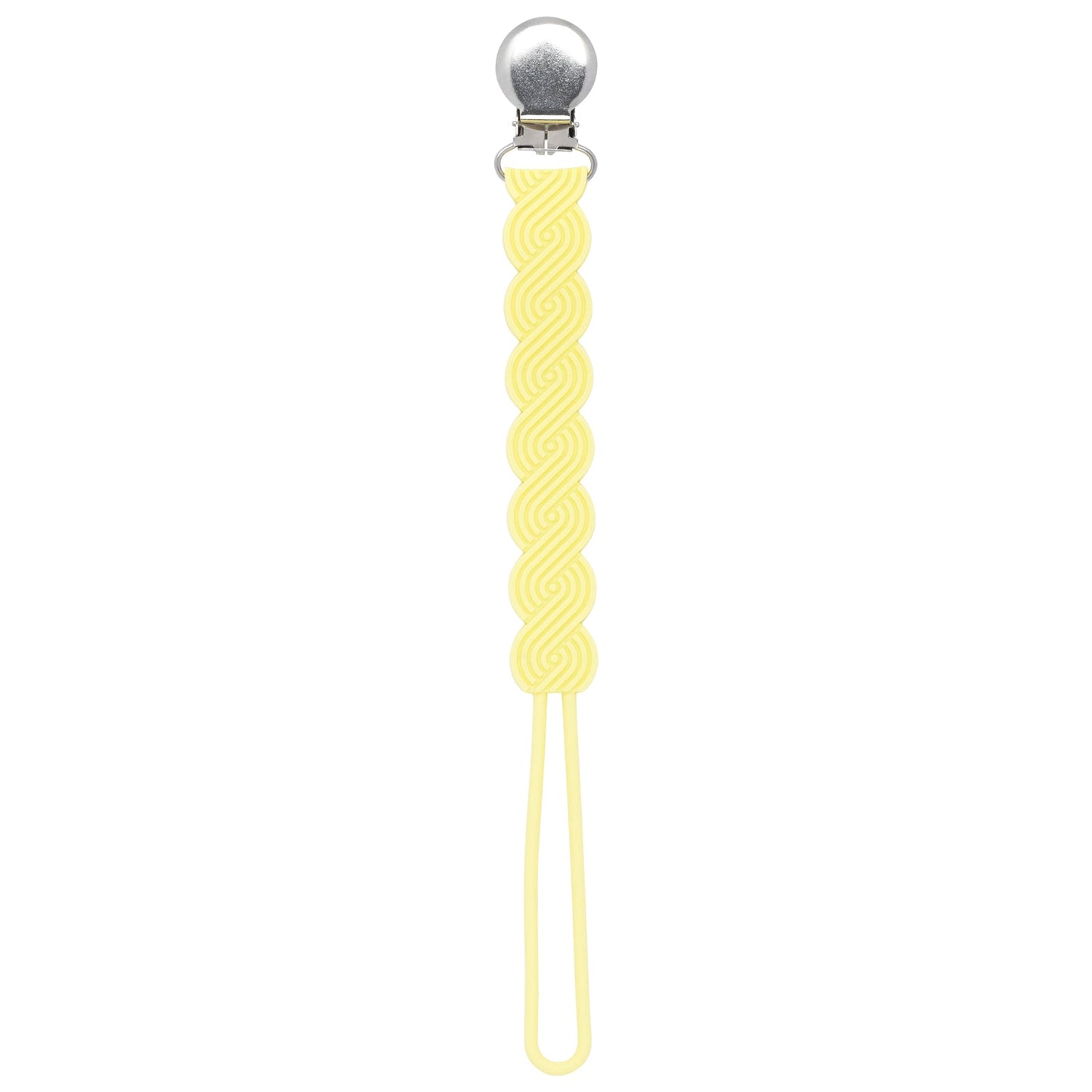 Three Little Tots Waverly Baby Yellow All Silicone One Piece Pacifier Clip