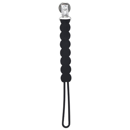 Three Little Tots Waverly Black All Silicone One Piece Pacifier Clip