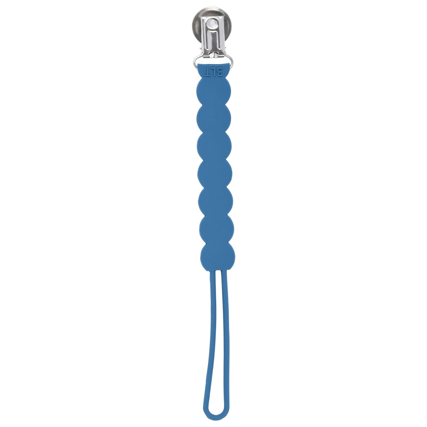 Three Little Tots Waverly Blue All Silicone One Piece Pacifier Clip