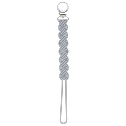 Three Little Tots Waverly Gray All Silicone One Piece Pacifier Clip