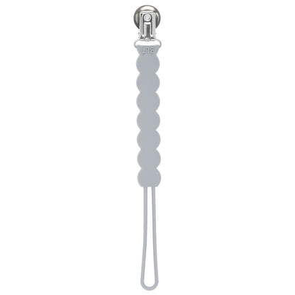 Three Little Tots Waverly Gray All Silicone One Piece Pacifier Clip