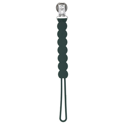 Three Little Tots Waverly Hunter Green All Silicone One Piece Pacifier Clip