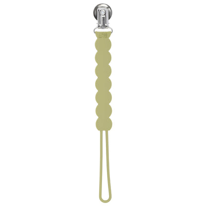 Three Little Tots Waverly Olive Green All Silicone One Piece Pacifier Clip