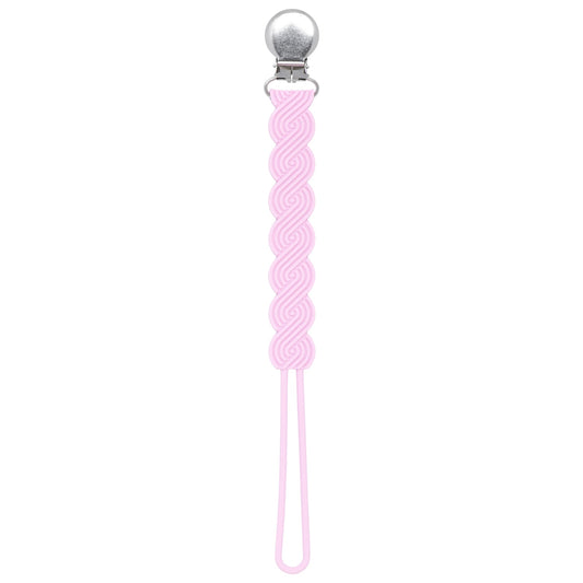 Three Little Tots Waverly Pink All Silicone One Piece Pacifier Clip