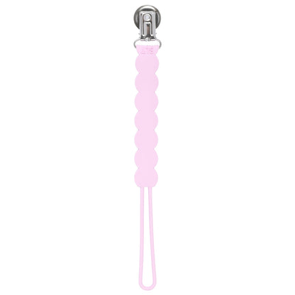 Three Little Tots Waverly Pink All Silicone One Piece Pacifier Clip