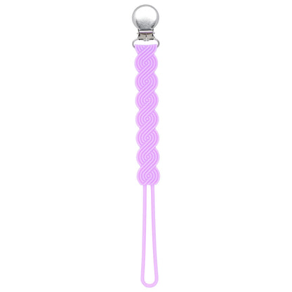 Three Little Tots Waverly Lavender Purple All Silicone One Piece Pacifier Clip