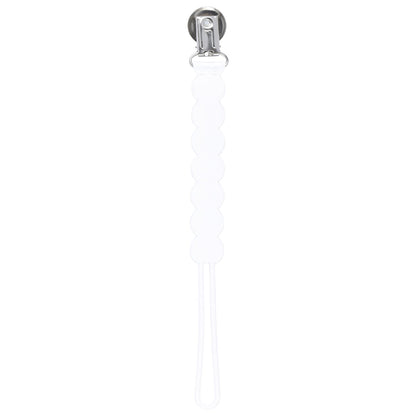 Three Little Tots Waverly White All Silicone One Piece Pacifier Clip