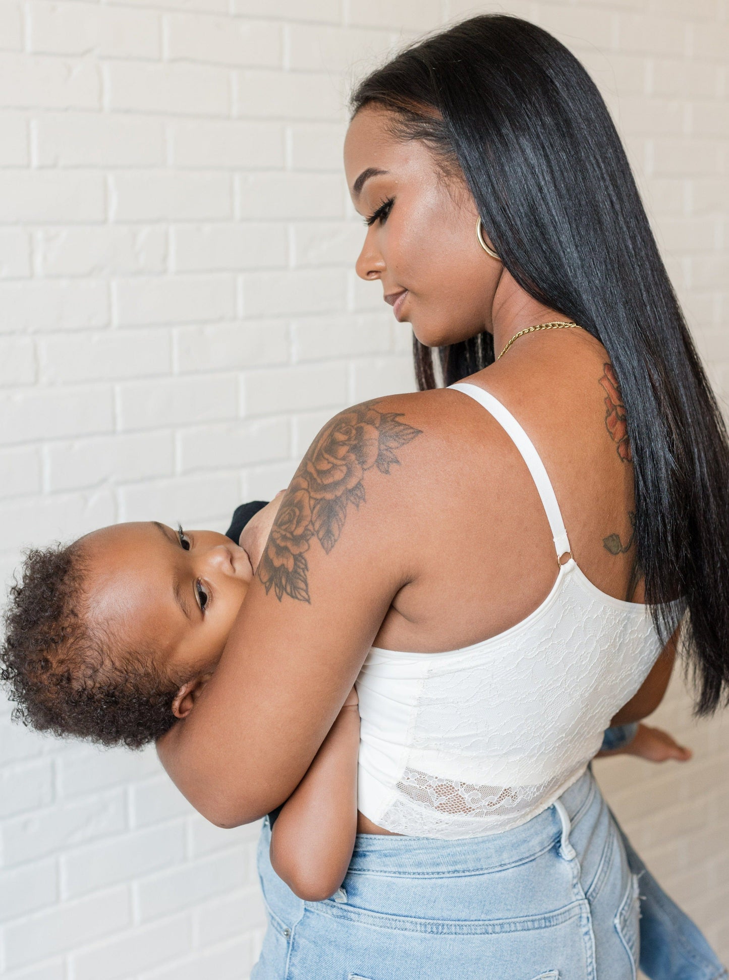 Davin & Adley [LACE BACK] Amelia Pumping & Nursing Crop Cami