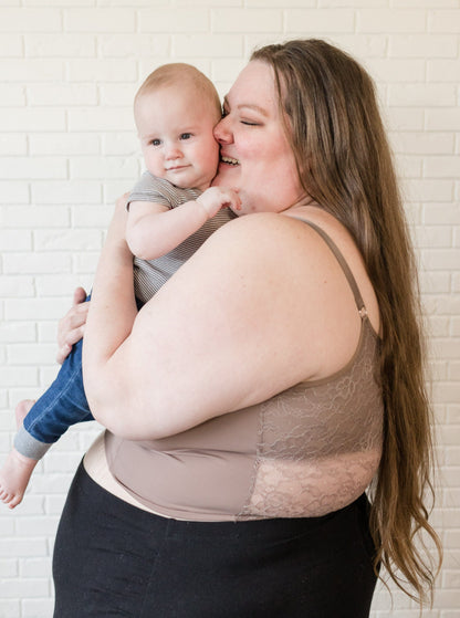Davin & Adley [LACE BACK] Amelia Pumping & Nursing Crop Cami