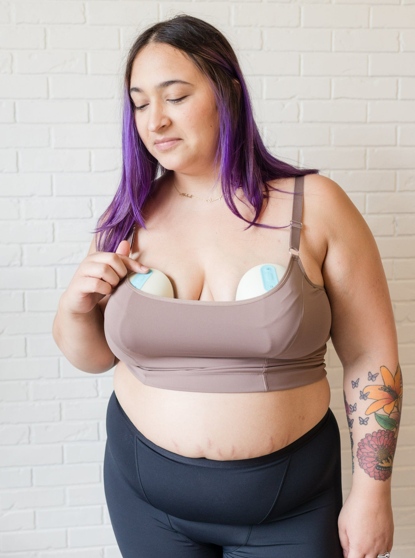Davin & Adley [LACE BACK] Amelia Pumping & Nursing Crop Cami