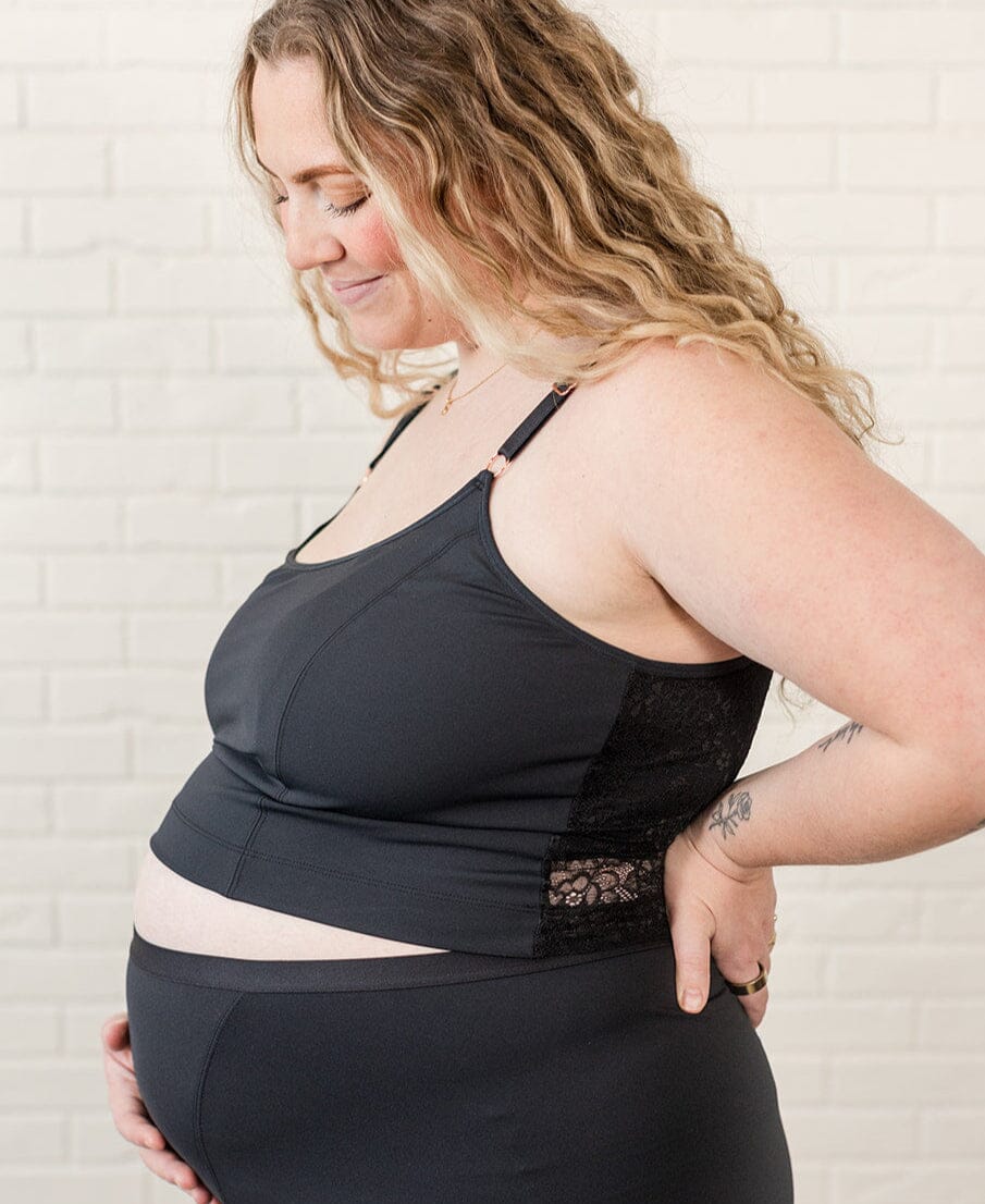 Davin & Adley [LACE BACK] Amelia Pumping & Nursing Crop Cami