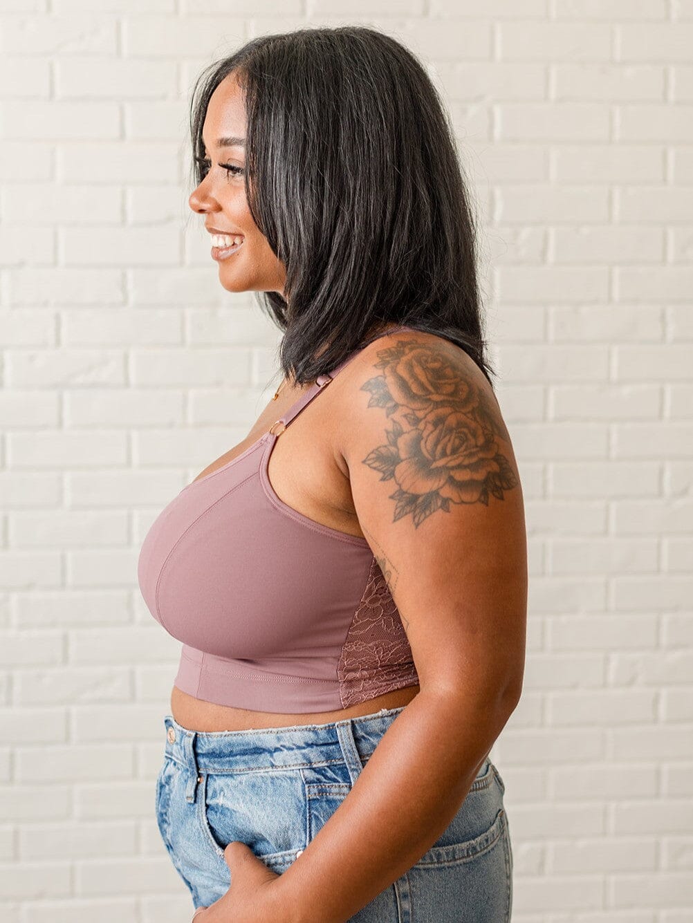 Davin & Adley [LACE BACK] Amelia Pumping & Nursing Crop Cami