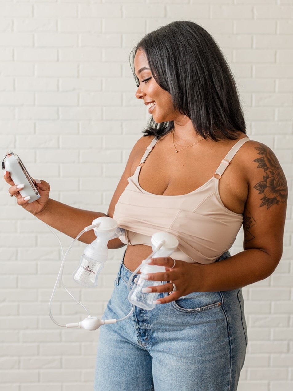 Davin & Adley [LACE BACK] Amelia Pumping & Nursing Crop Cami