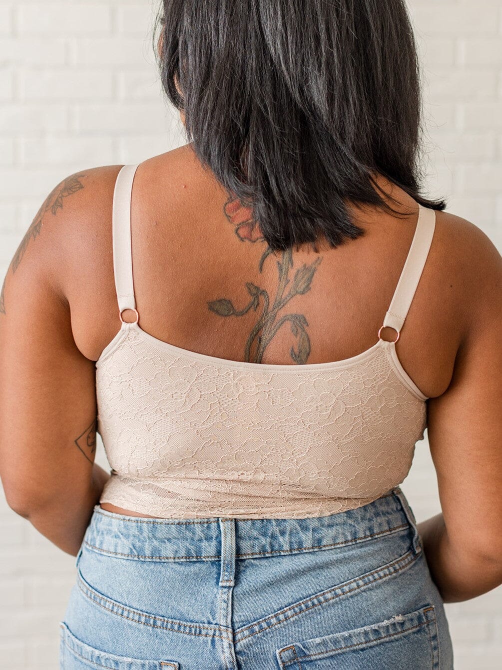 Davin & Adley [LACE BACK] Amelia Pumping & Nursing Crop Cami