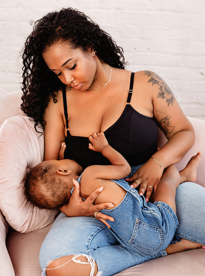 Davin & Adley [LACE BACK] Amelia Pumping & Nursing Crop Cami