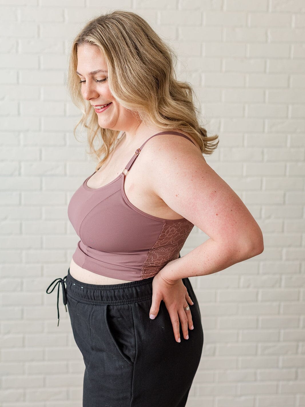 Davin & Adley [LACE BACK] Amelia Pumping & Nursing Crop Cami