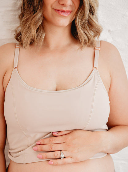 Davin & Adley [LACE BACK] Amelia Pumping & Nursing Crop Cami