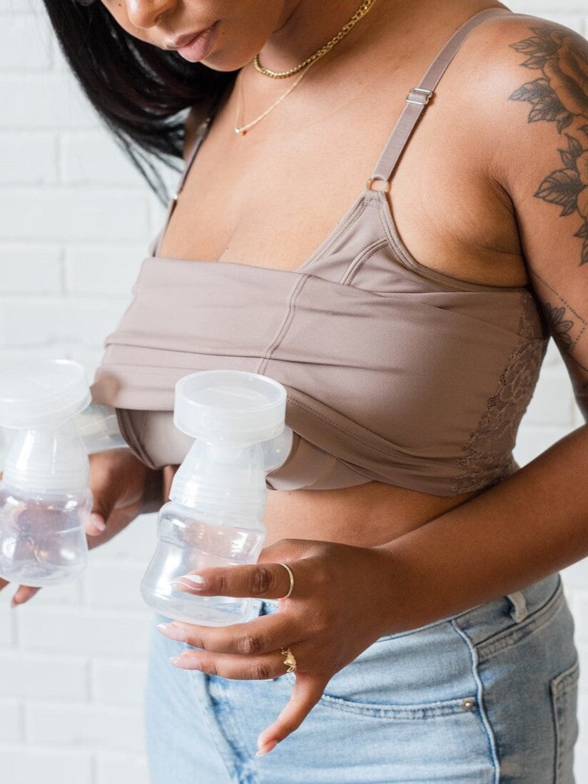 Davin & Adley [LACE BACK] Amelia Pumping & Nursing Crop Cami