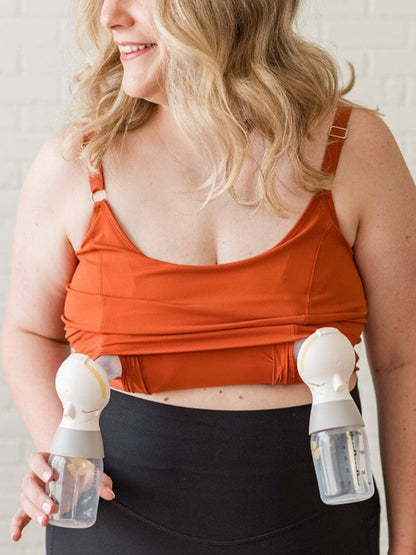 Davin & Adley [LACE BACK] Amelia Pumping & Nursing Crop Cami