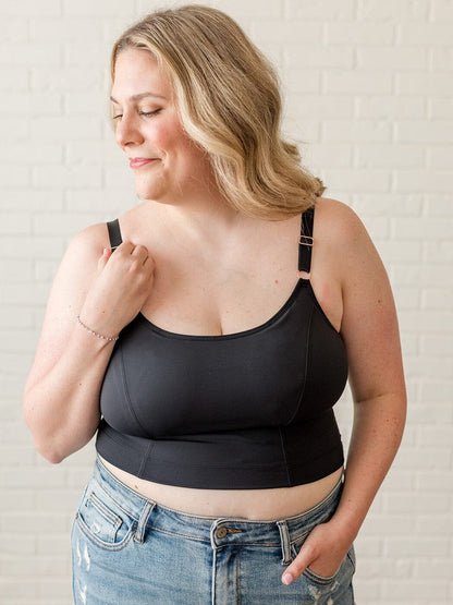 Davin & Adley [LACE BACK] Amelia Pumping & Nursing Crop Cami