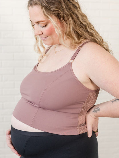 Davin & Adley [LACE BACK] Amelia Pumping & Nursing Crop Cami