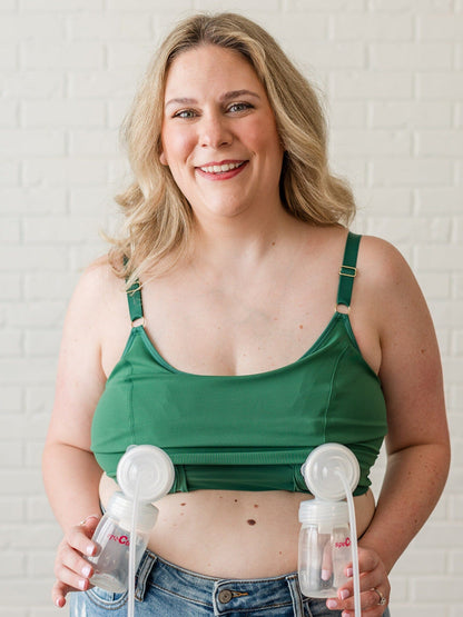 Davin & Adley [LACE BACK] Amelia Pumping & Nursing Crop Cami - Holiday