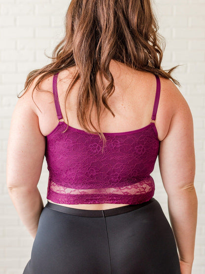 Davin & Adley [LACE BACK] Amelia Pumping & Nursing Crop Cami - Holiday
