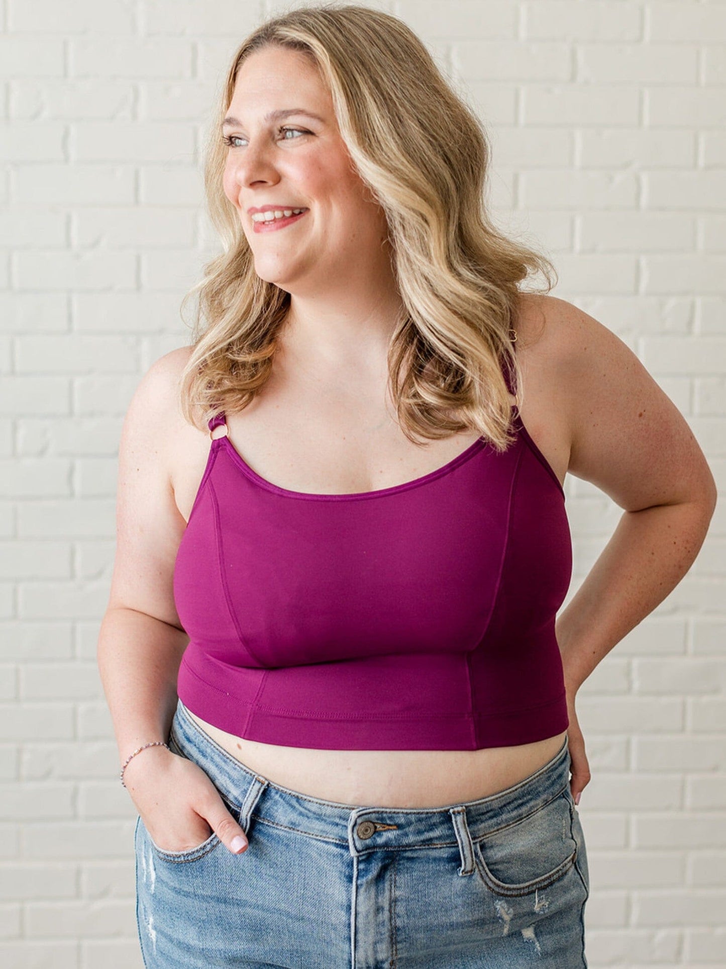 Davin & Adley [LACE BACK] Amelia Pumping & Nursing Crop Cami - Holiday