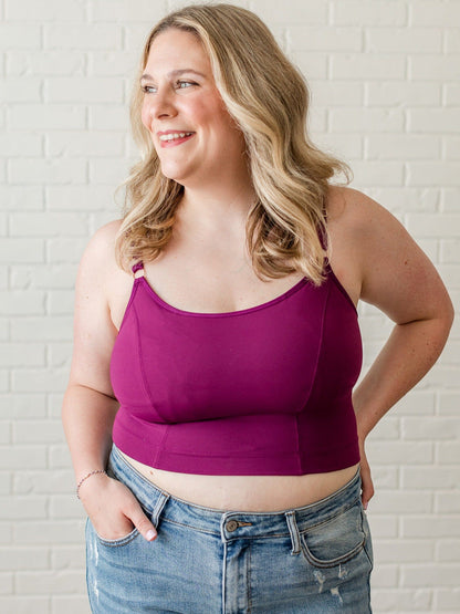 Davin & Adley [LACE BACK] Amelia Pumping & Nursing Crop Cami - Holiday