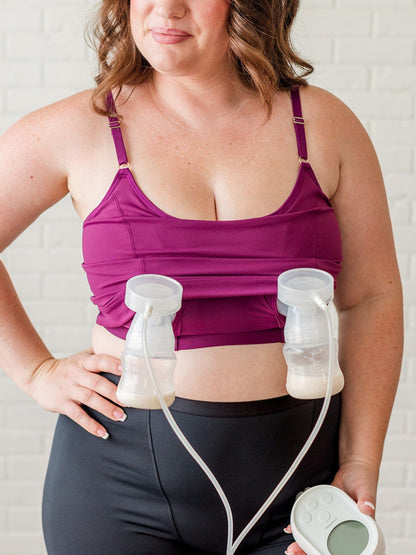 Davin & Adley [LACE BACK] Amelia Pumping & Nursing Crop Cami - Holiday
