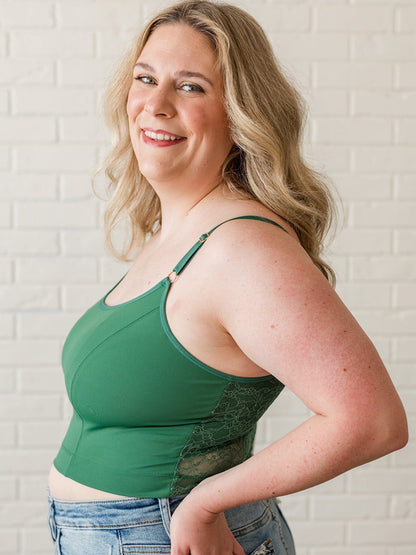 Davin & Adley [LACE BACK] Amelia Pumping & Nursing Crop Cami - Holiday