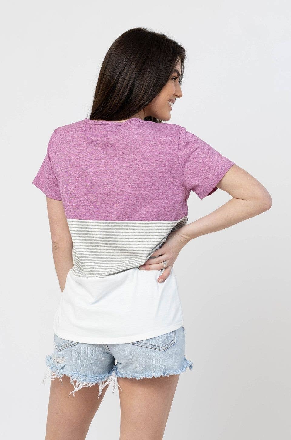 Nursing T-Shirt- 3 Block Colorblock