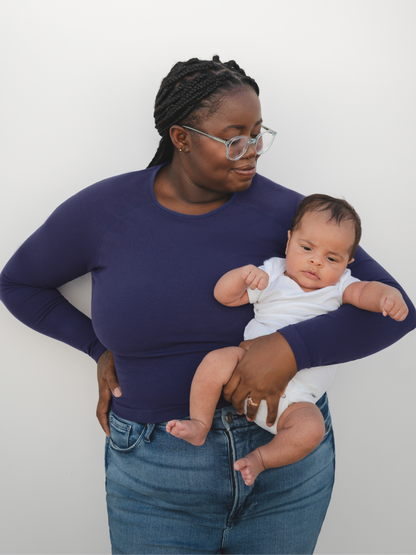 Sublime® Bamboo Maternity & Nursing Cropped Long Sleeve Top