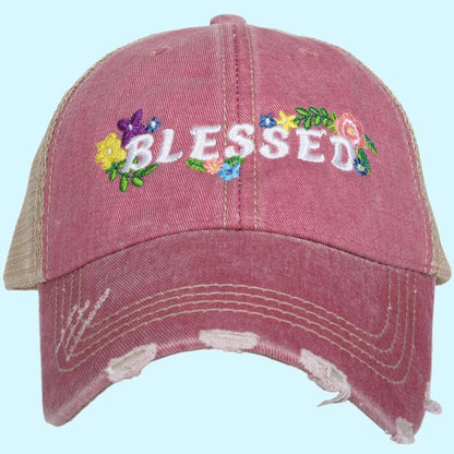 Blessed with Flowers Easter Embroidered Trucker Hats