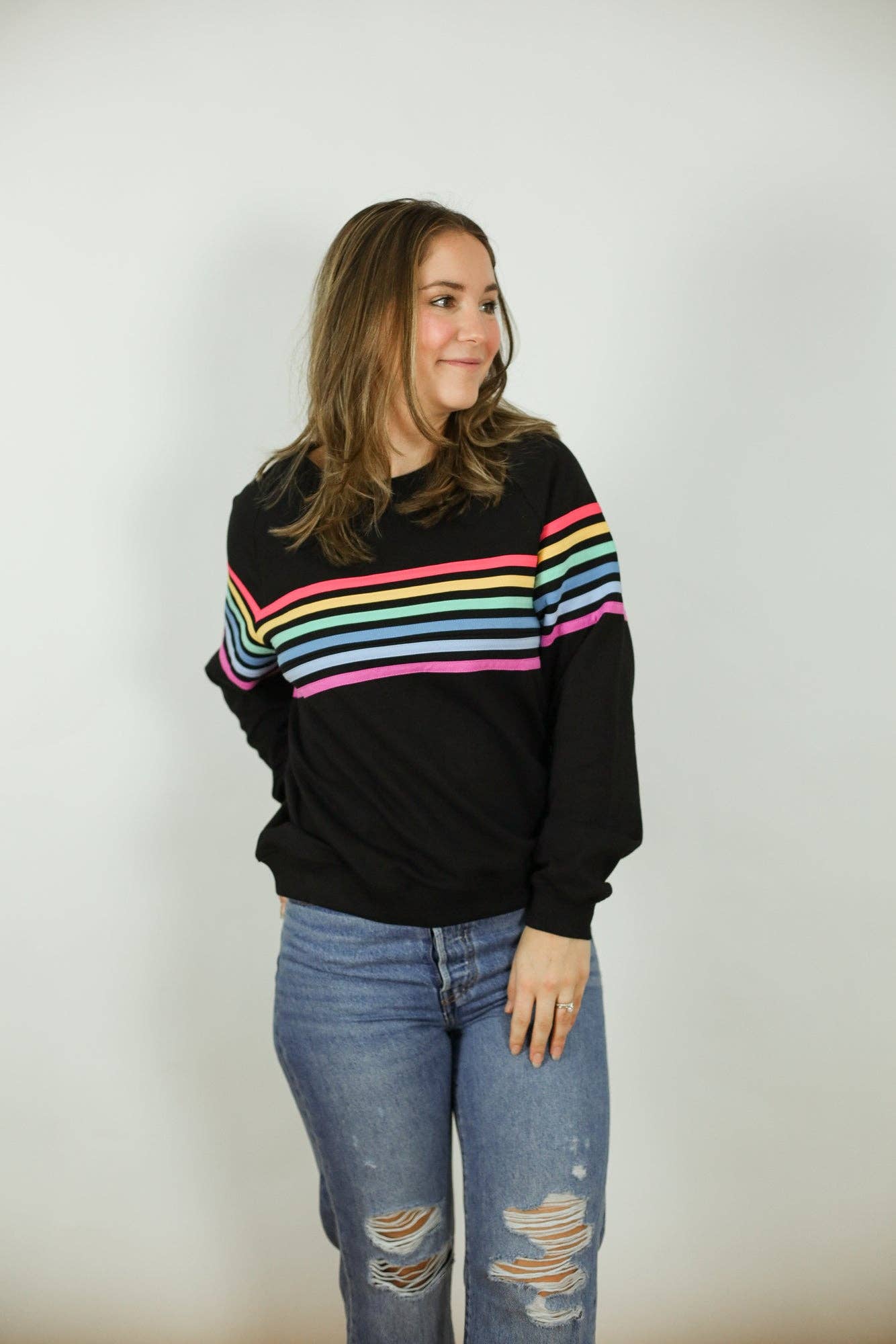 Limited Edition Six Stripe Invisible Zip Breastfeeding Sweater