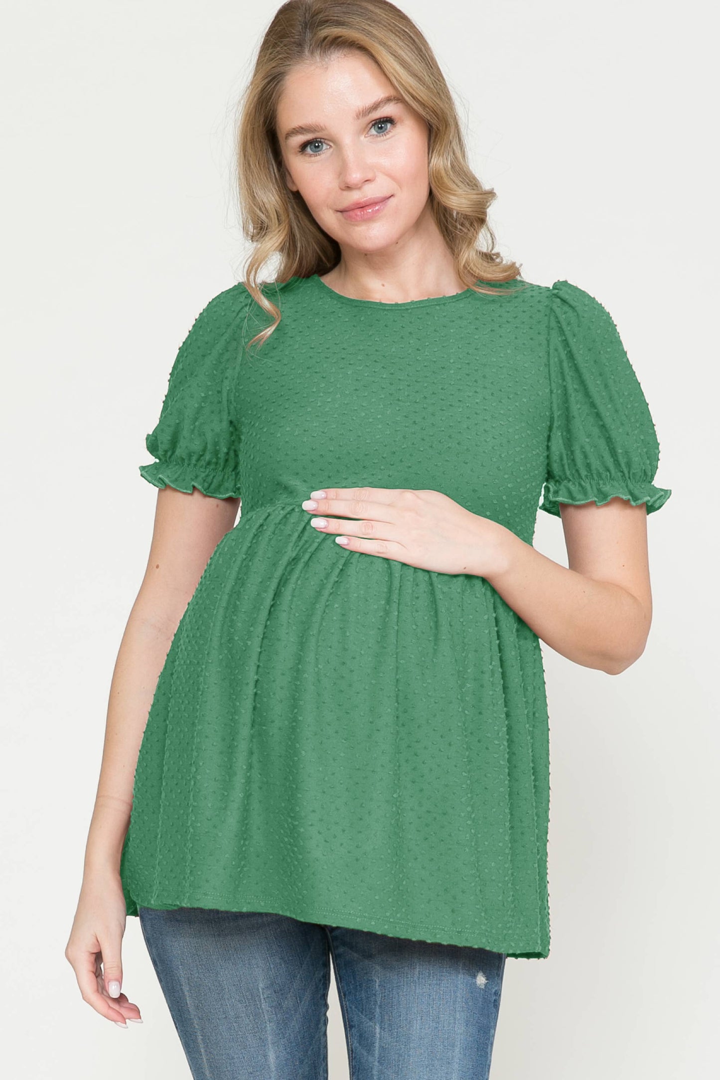 Puff Sleeve Babydoll Ruched Top