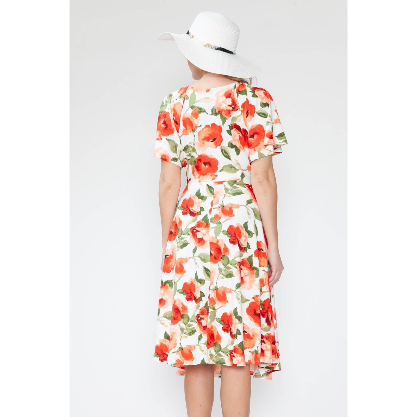 Maternity Floral V-Neck Flowy Dress