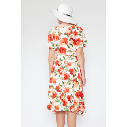 Maternity Floral V-Neck Flowy Dress
