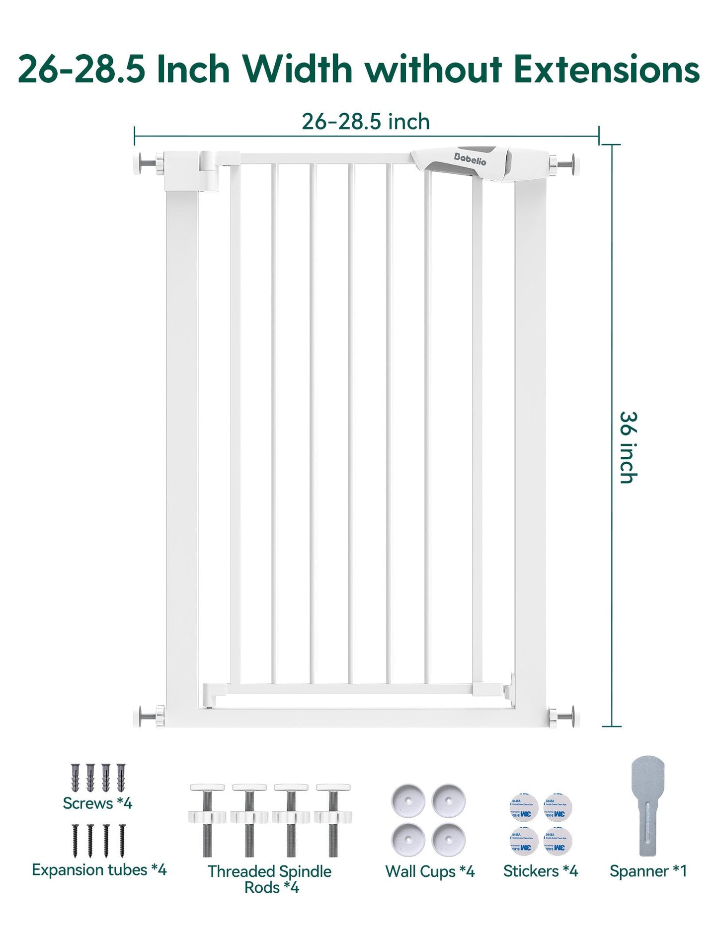 Babelio PressGuard C5 | Narrow Baby Gate for Small Spaces