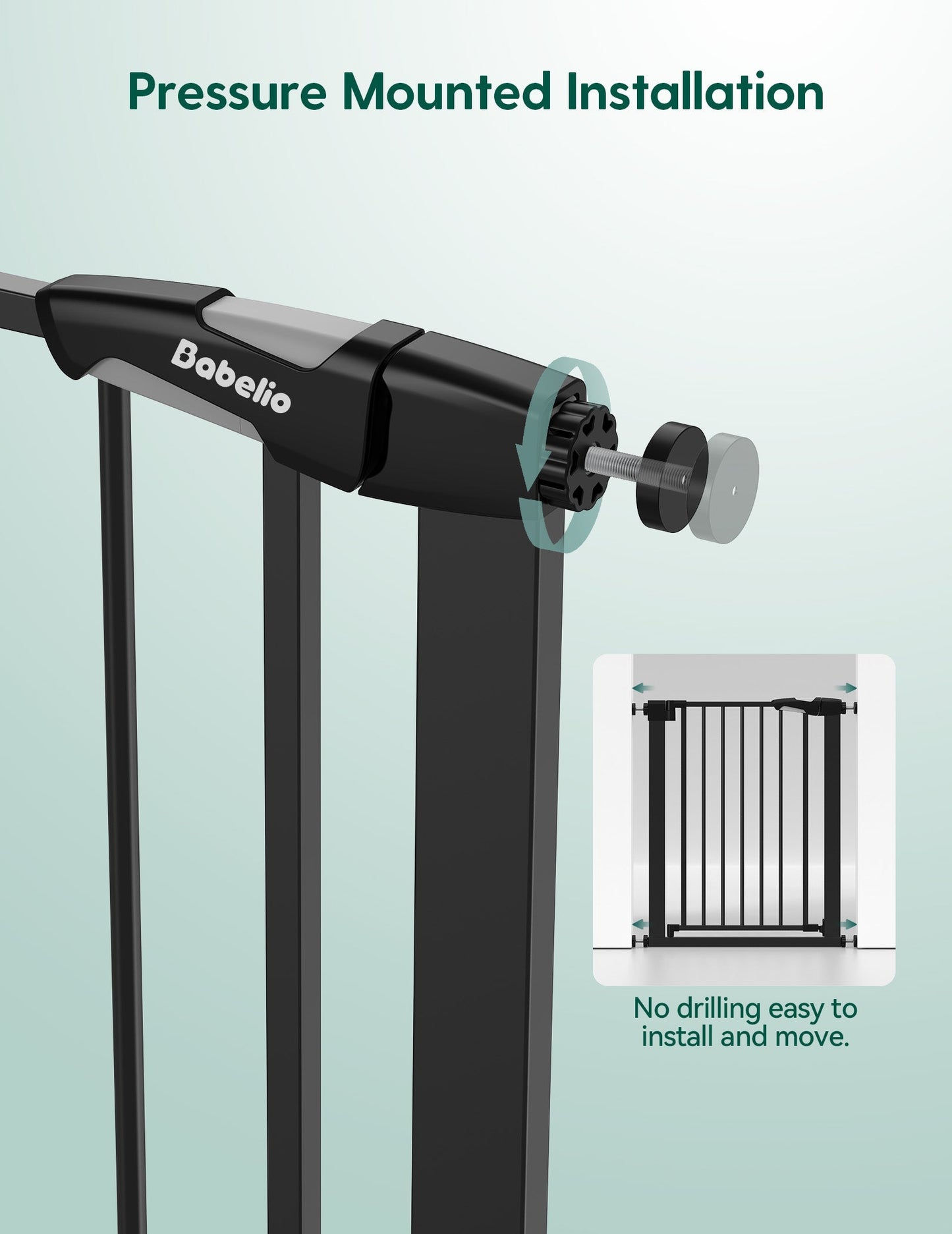 Babelio PressGuard C5 | Narrow Baby Gate for Small Spaces