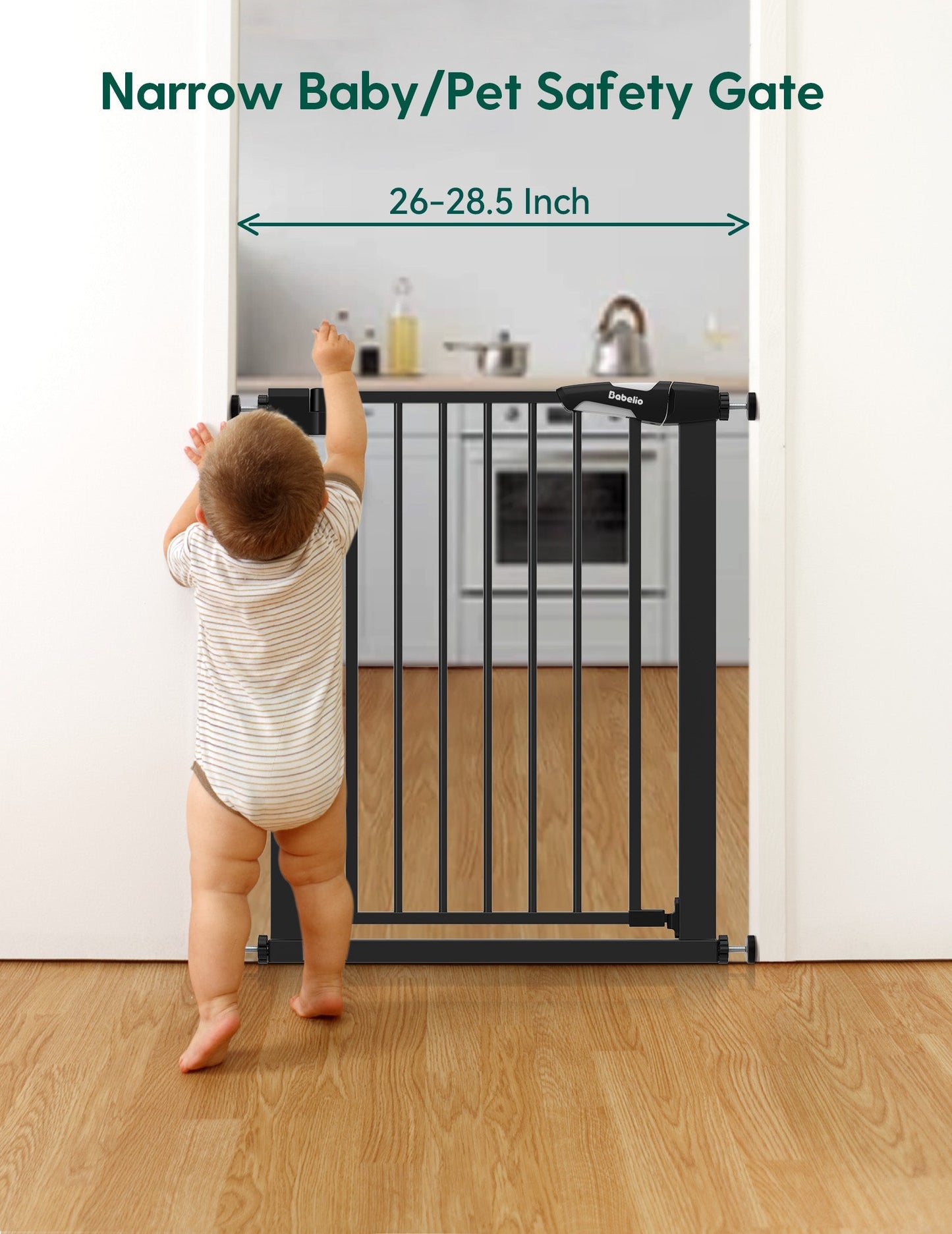 Babelio PressGuard C5 | Narrow Baby Gate for Small Spaces