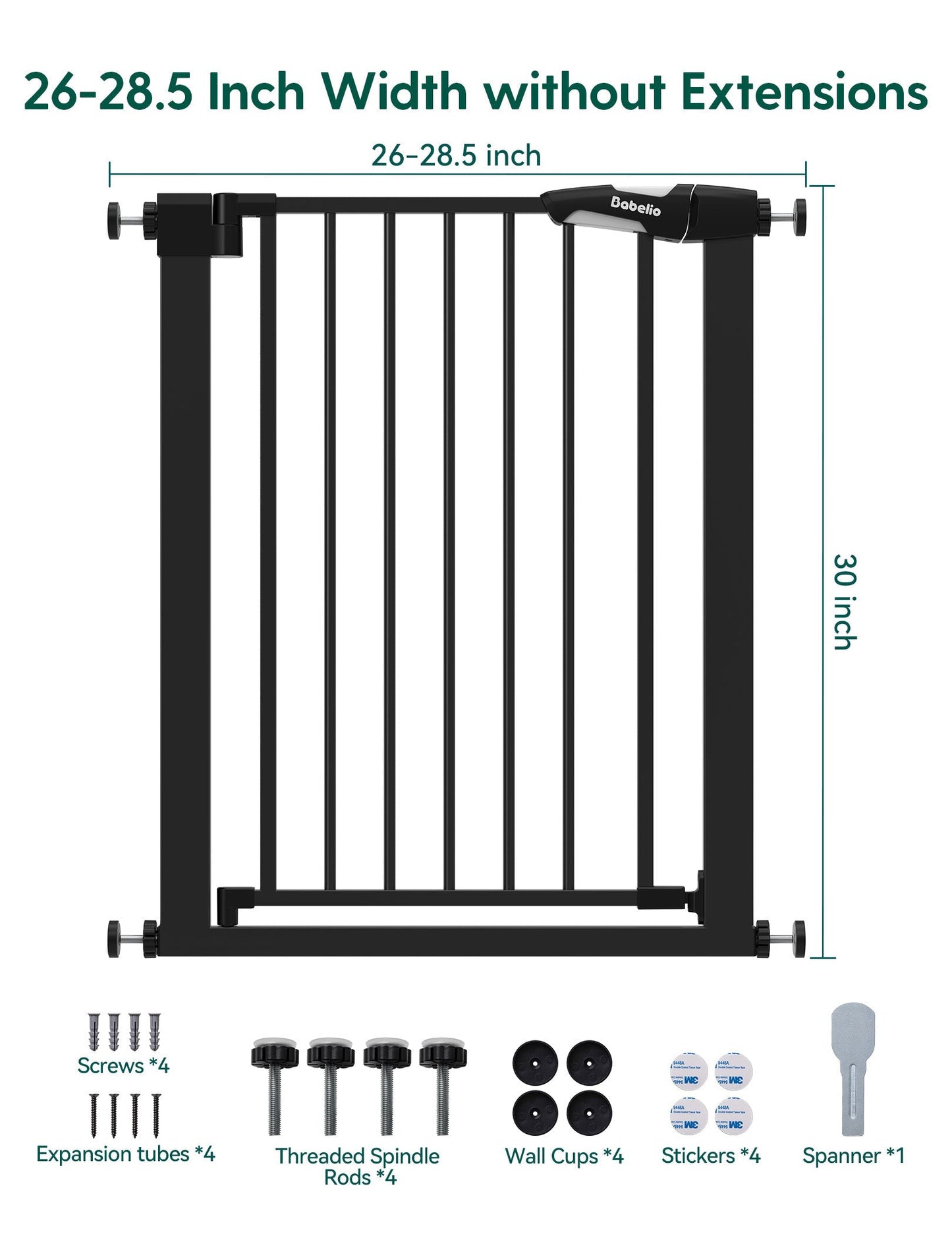 Babelio PressGuard C5 | Narrow Baby Gate for Small Spaces
