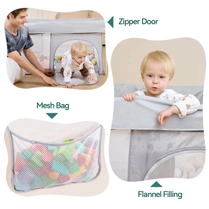 Babelio Baby Playpen | 2-Step Folding Indoor & Outdoor Playpen