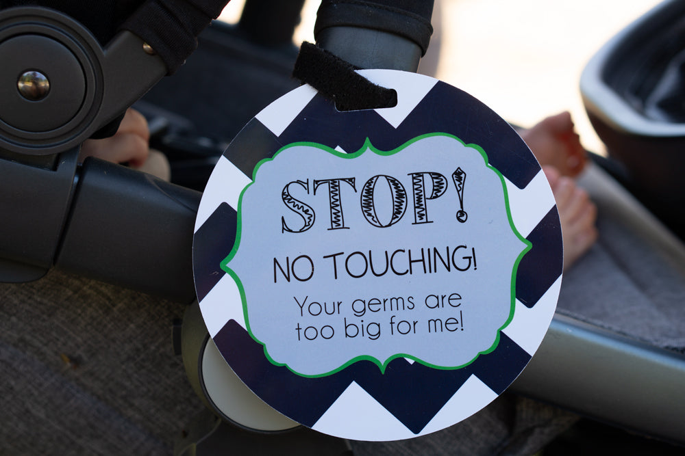 Three Little Tots Stop No Touching Boy Car Seat Sign Tag