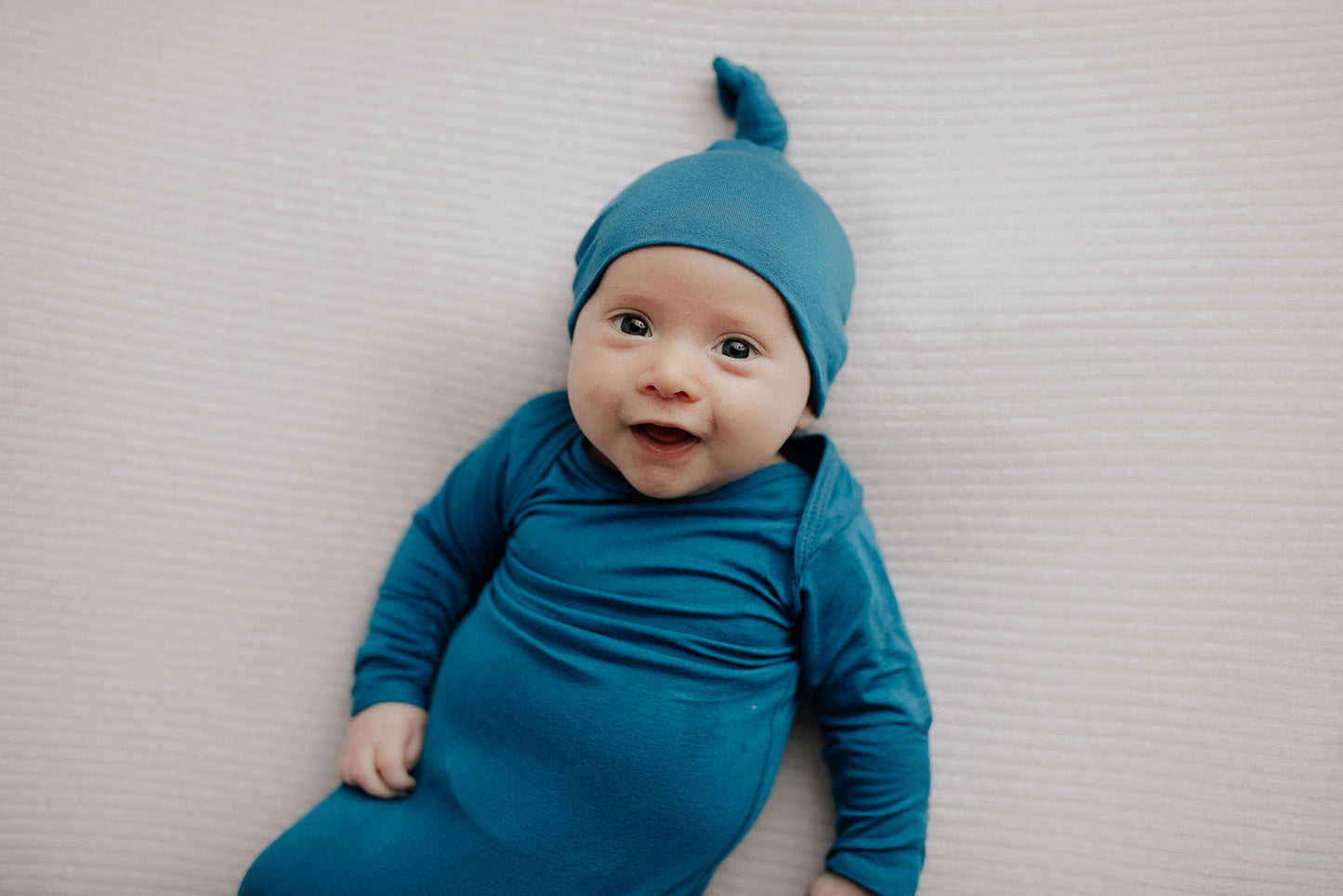 Three Little Tots Blue Knotted Newborn Baby Gown