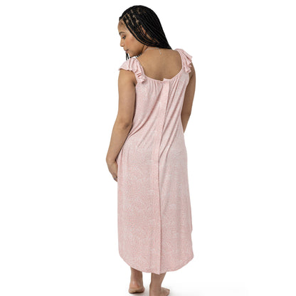 Ruffle Strap Labor & Delivery Gown