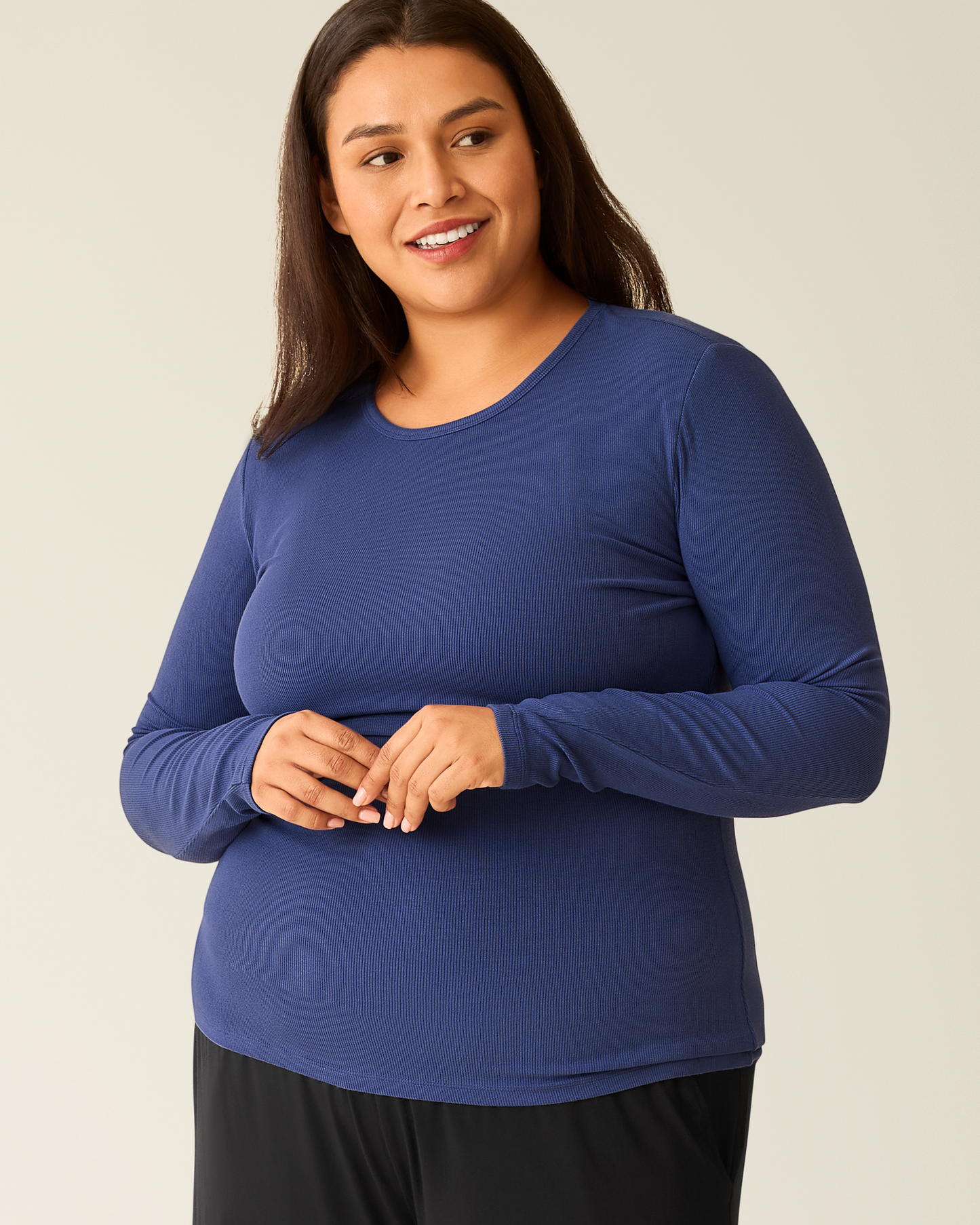Ribbed Bamboo Long Sleeve Nursing T-shirt